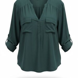 torrid Forest Green Split-Neck Utility Tunic